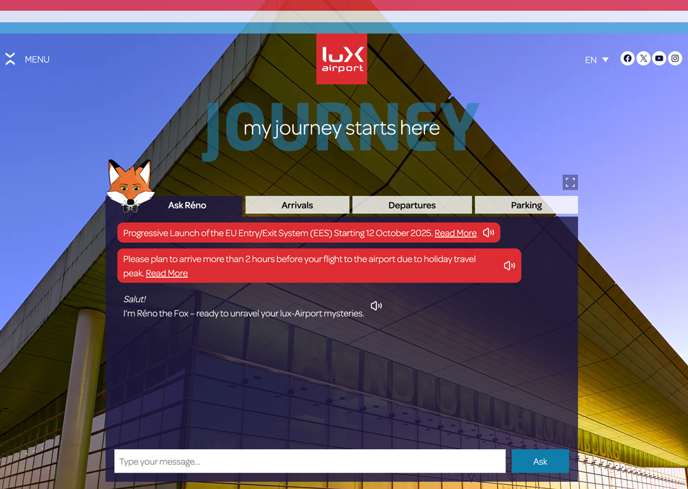 NY Digital Awards Winner - Réno — Luxembourg Airport’s AI Concierge