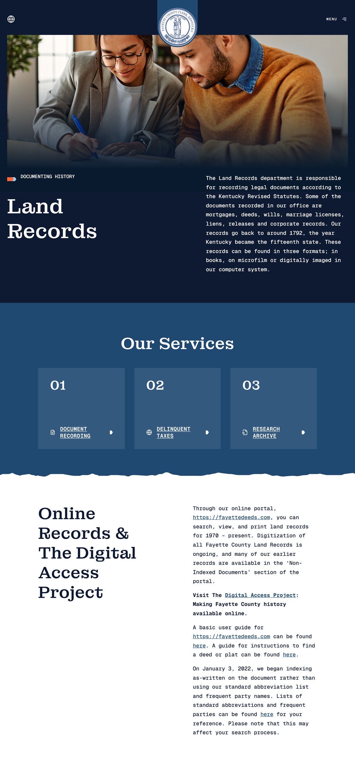 NY Digital Awards Winner - Website Redesign for Fayette County